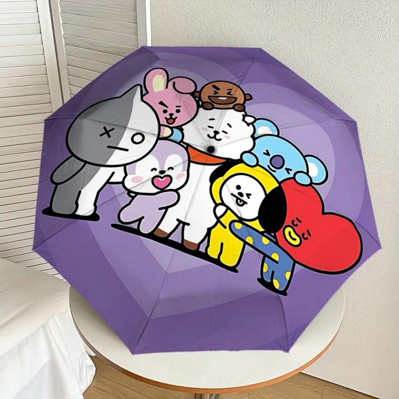 

1PC BT21 Characters Automatic Folding Umbrella | Vibrant Motif & Compact Design for Everyoneyy250930004