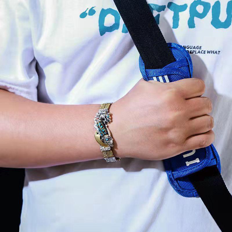 Bracelet Pixiu Perle Dzi à Neuf Yeux pour Homme, Transfert de Chance, Rétro, Personnalité, Ambiance Hipster, Marée Nationale, Design de Niche