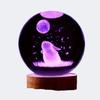 1pc 3D Carved Rabbit Moon Crystal Ball Decoration Various Colors of Nightlights Gifts for Mom Gifts for Her/Him Gifts for Gi