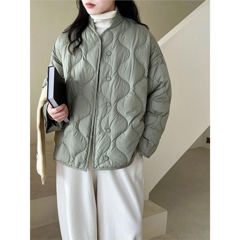 Johnature Winter Women Down Jacket With 90% White Duck Down Lightweight Diamond Pattern Warm Comfortable Casual Coats