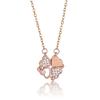 Double Layer Four-Leaf Clover Titanium Steel Necklace: Japanese & Korean Women's Heart Clavicle Chain