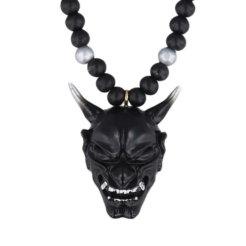 1Pc Hannya Helmet Car Accessories Charm Rear View Mirror Samurai Auto Ornament Japanese Oni Hanging Pendant