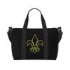 Heraldic Red Lis Expensive Kingly Gold Lily LYS Fleur Pattern Travel Duffel Bag Weekender Overnight Bag Large Capacity Tote Bags