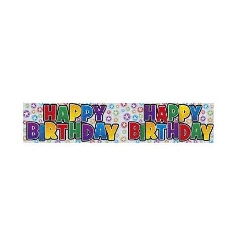 Foil Holographic Happy Birthday Banner