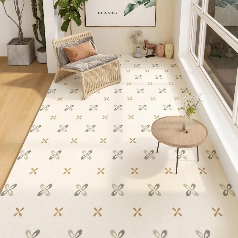 Clover Pattern Carpet Mat Rug Watercolor Circles Checkerboard Minimalist Scandinavian Home Decoration Floor Mat Bedroom Rug