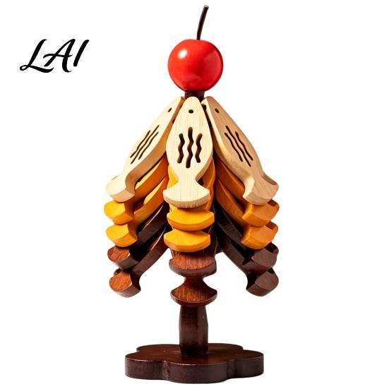 Kitchen Accessories Gift Bamboo Trivets with Storage Rack Heat Resistant Hot Table Protector Pads Decorative Wooden Coaster for Dining Countertop