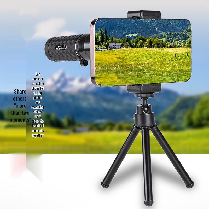 Portable HD Monocular Telescope with Low-light Night Vision for Mobile Photography