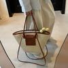Large Capacity Woven Bag - Beach Vacation Beachside Shoulder Bag - Commuting Tote Bag