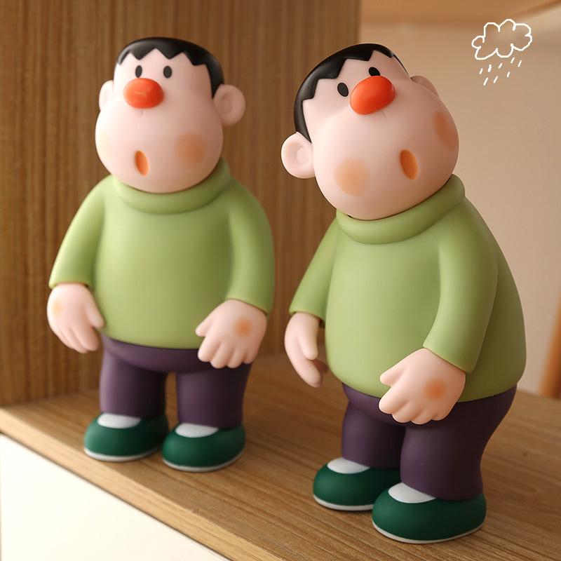 Takeshi Gouta Doraemon Toy Model Doll Pvc Material Decoration Durable Design