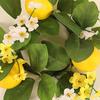 Lemon Flower Wreath Candle Ring Artificial Leaves Spring Greenery Garland Pillar Candle Home