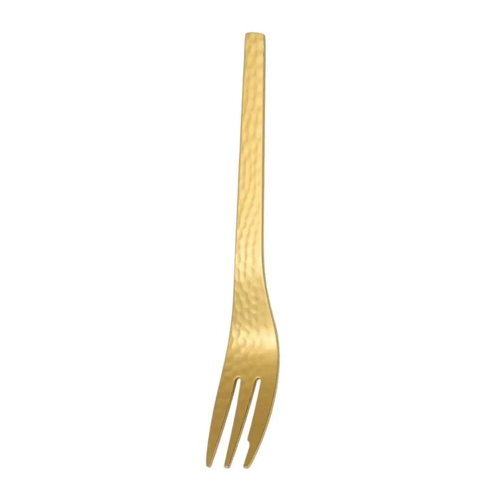 Tableware Teaspoon Creative 304 Stainless Steel Japanese Style Fruit Fork Hammer Pattern Design Stirring Spoon