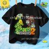 Mode Street Style 3-12J Sommer Rundhals T-Shirt für Jungen Mädchen Lässig Tägliche Kleidung Plants Vs Zombies Niedlich Kawaii Cartoon