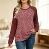 Women's Printed Colorblock Raglan Sleeve Neck Long Sleeve Sweatshirt