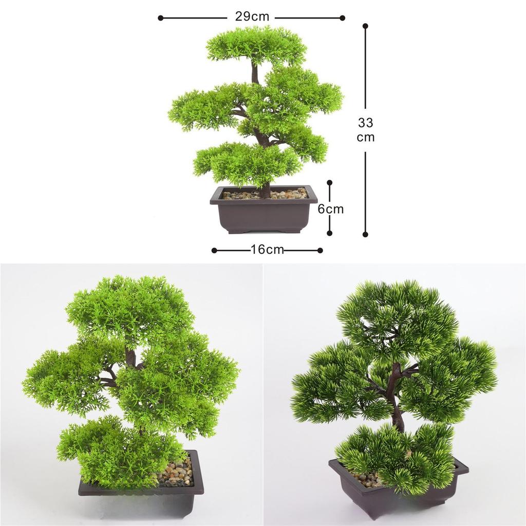 Artificial Pine Bonsai Tree With Pot For Office Decor And Indoor Greenery