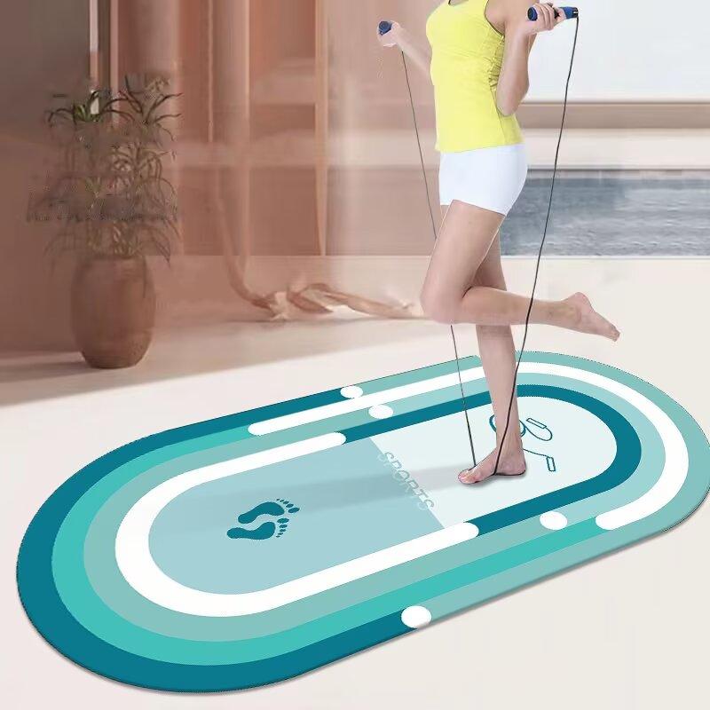 Colorful Soft Skip Rope Mat Large Non-slip Indoor Room Fitness Sports Shock Absorption Skip Rope Mat Yoga Carpet Tatami Area Rug