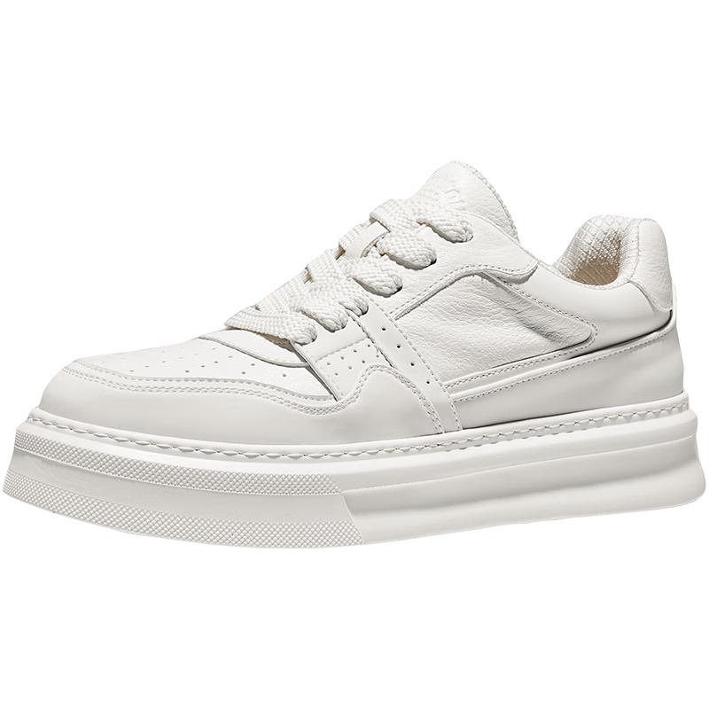 HAUT TON Men s White Leather Platform Sneakers 39
