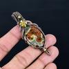 Peanut Obsidian 999 Copper Wire Wrapped Pendant, Handmade Gemstone Jewelry Pendant Gift For Birthday
