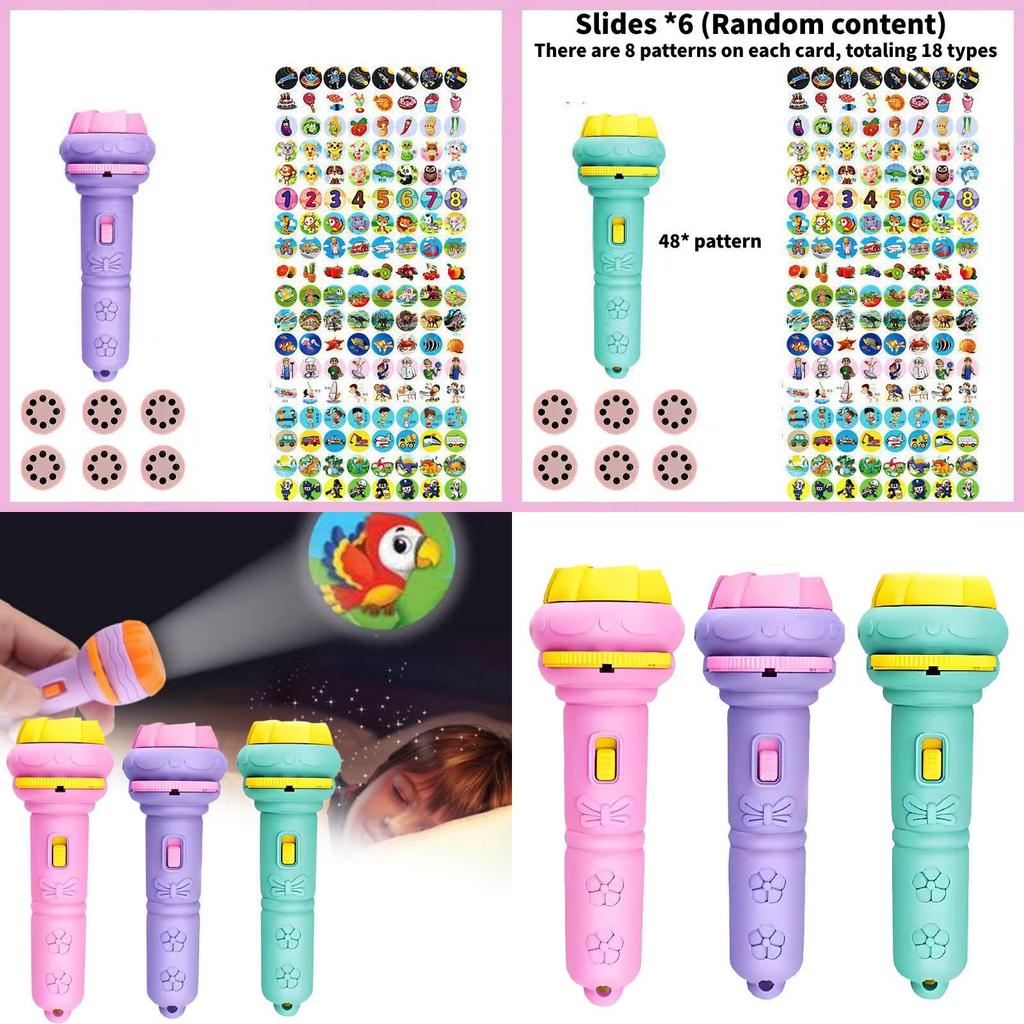 Childrens Cartoon Projector Flashlight With Light Up And Educational Features For Baby Learning And Play