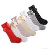 Cute Girls Knee High Socks Bows Cotton Breathable Soft Children Socks Hollow Out Non-slip Newborn Infant Long Mesh Socks 0-3Yrs