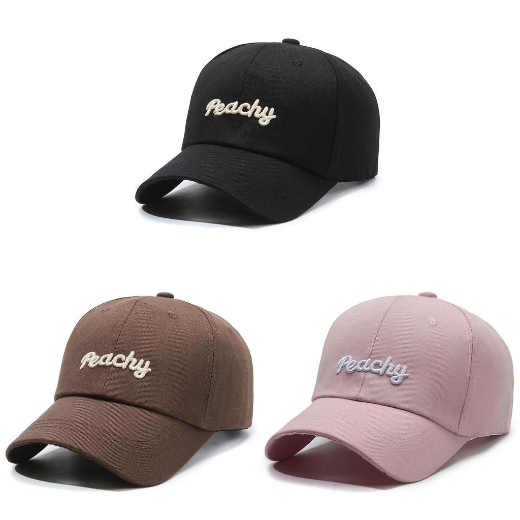 Peachy Alphabet Embroidery Baseball Cap Peaked Caps Breathable Solid Gift Color