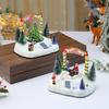 Harz Luminous Rotierende Spieluhr: Weihnachts-Schneeszene Schmuckstück Geschenk