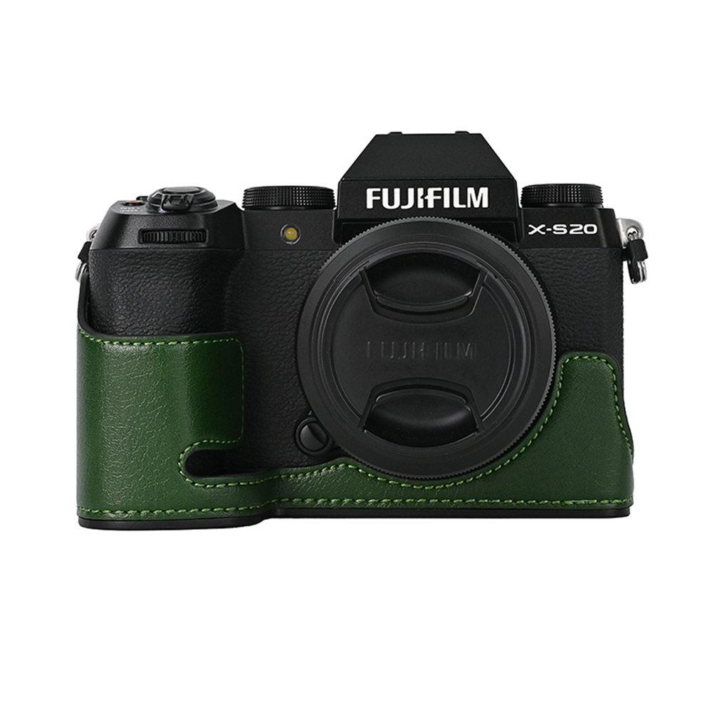 

Получехол из искусственной кожи для камеры Fujifilm XS20 X-S20 с открывающимся дном, защитная крышка зелёный