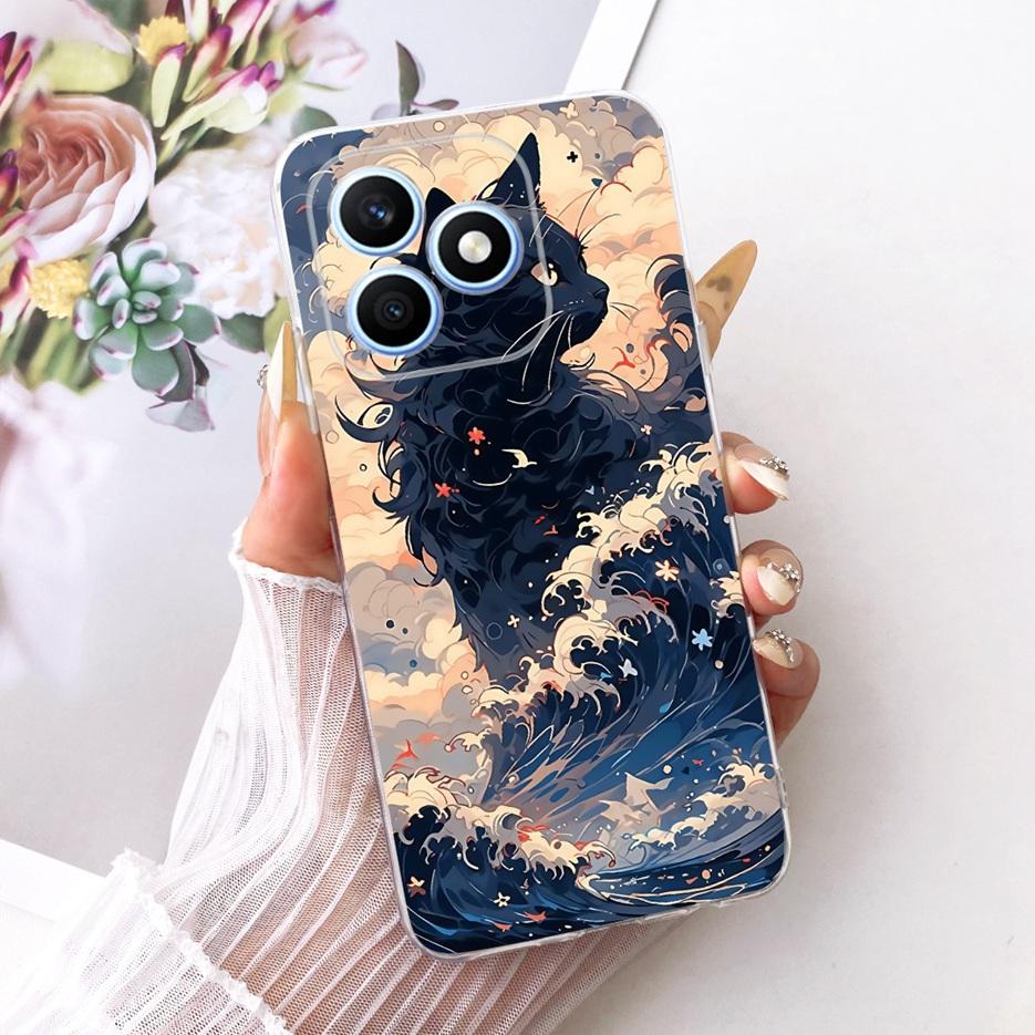 For Honor X8d 4G Case Cute Love Heart Painted Cover Soft Silicone Slim Phone Case For Honor X8d X 8d HonorX8d 4G Back Cover Bags
