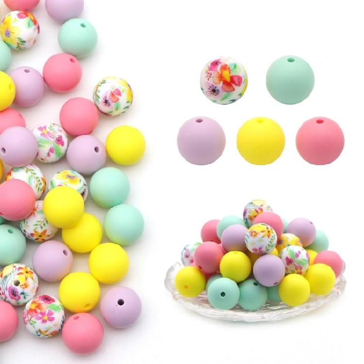 Bracelets Beads Silicone Material Colorful Loose Bead Jewelry Making Supplies