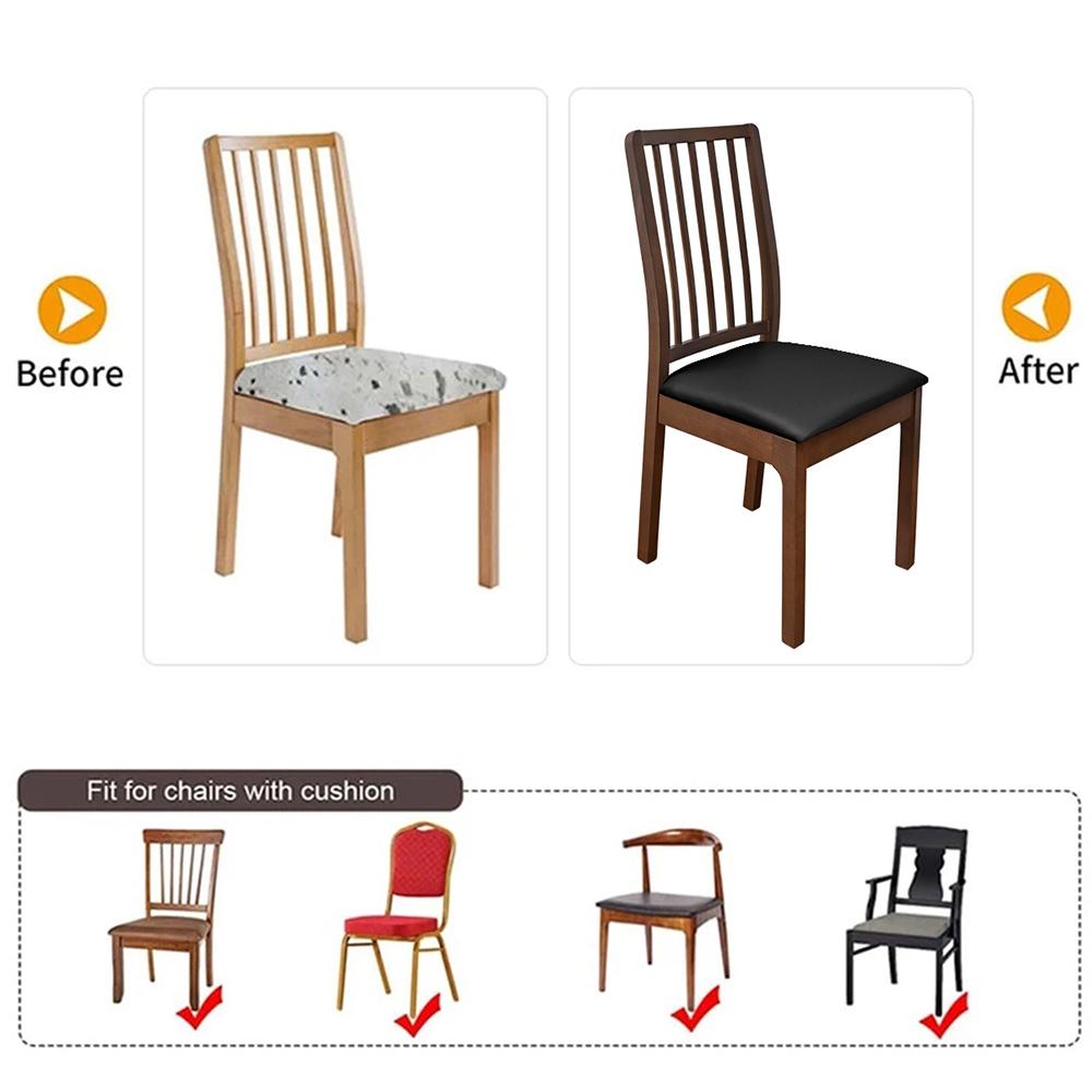 PU Leder Quadratische Stuhlkissenbezug Wasserdicht Küche Esszimmer Sitz Überzüge Abnehmbar Esszimmer Sitzkissen Stuhlhussen