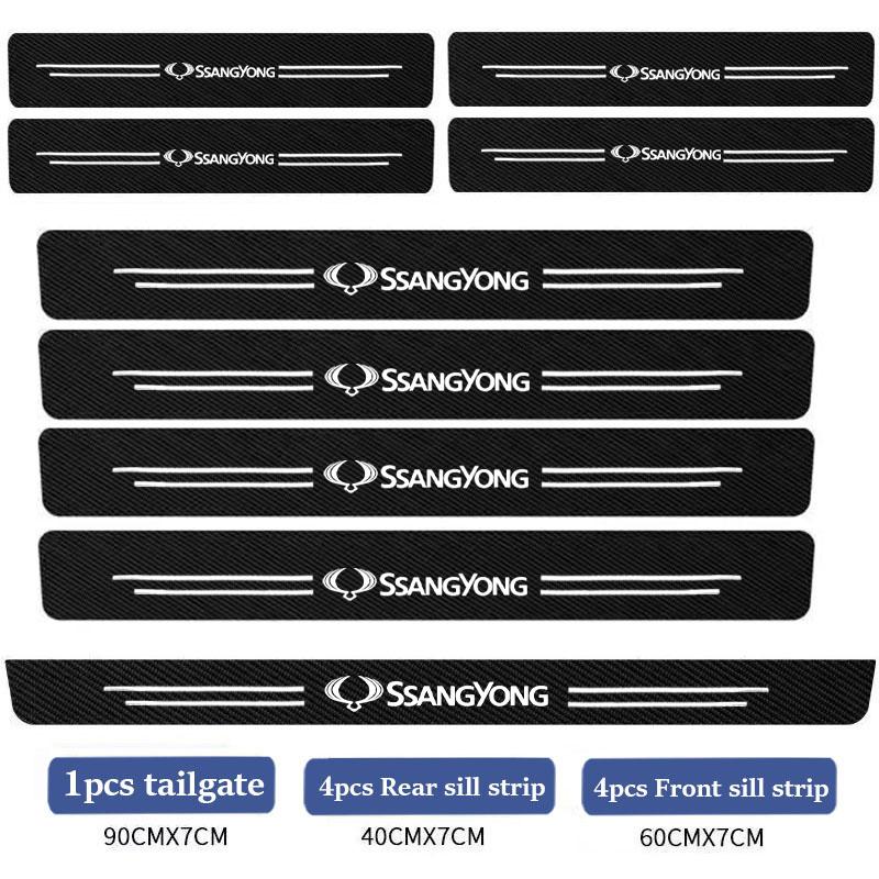Doorsill Protective Sticker Tape for Ssangyong Actyon Rexton Korando Rodius Kyron Tivoli Musso XLV Stavic Turismo Accessories
