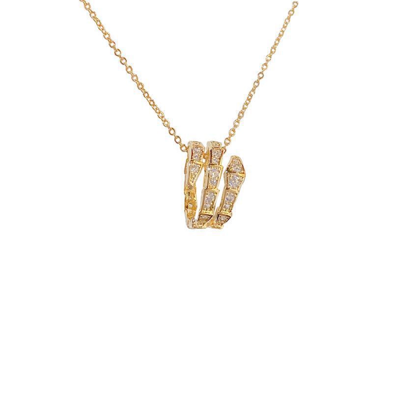 Japan and South Korea Simple Popular Wind Titanium Steel Necklace Female Niche Exquisite Internet Celebrity Zircon Clavicle Chain High-end Jewelry