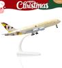 123QIYUMOKE A380 1/300 Scale Diecast Metal Airplane Model - A380 Sky Jumbo Etihad 380 Model Airplane with Stand (7.5" Long), Aviation Enthusiast Gift