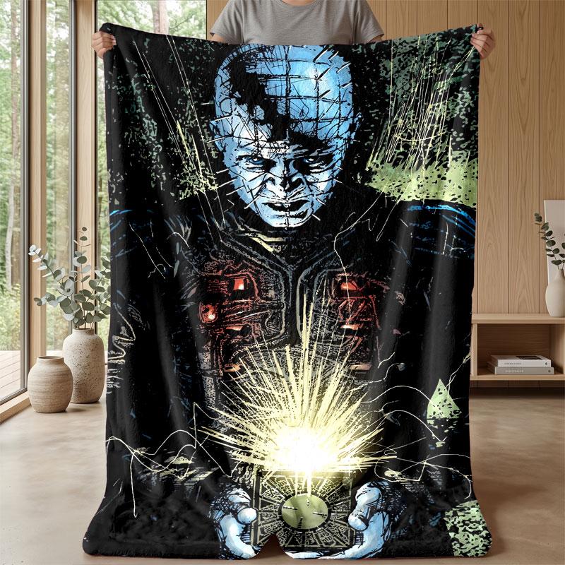 Soft Flannel Blanket Lightweight Cozy Bedroom Living Room CoverHellraiser Pinhead