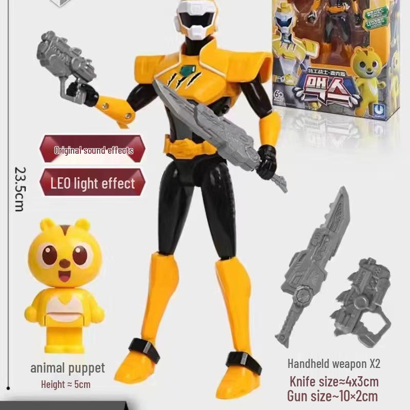 Mini Force X Leo Max Action Figure - Sound & Light Transformer Toy for Kids