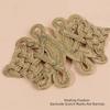 Golden Chinese Knot Buttons Handmade Tang Suit Buttons Gold Lace Trim Clasps  Cheongsam Making