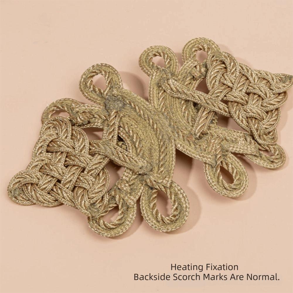 Golden Chinese Knot Buttons Handmade Tang Suit Buttons Gold Lace Trim Clasps  Cheongsam Making