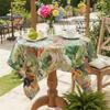 Stylish Florals Print Tablecloth Multipurpose Polyester Materials for Dining Party Home Decoration