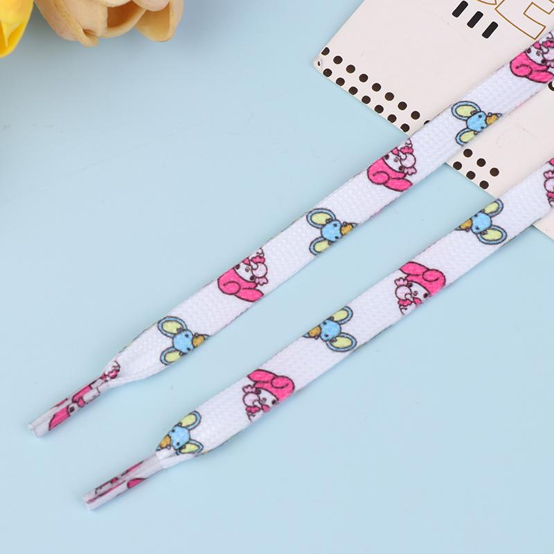 2Pcs Sanrio Shoelaces Cartoon Cinnamon Kuromi Hello Kitty Flat Shoe Laces Accessories Shoelace 120Cm Girls Gifts