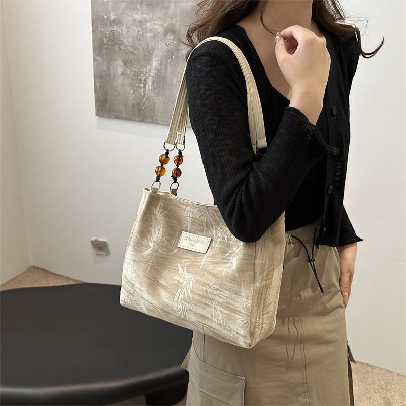 Trendy Large Capacity Canvas Tote Bag 2024 Summer New Casual Shoulder Bag