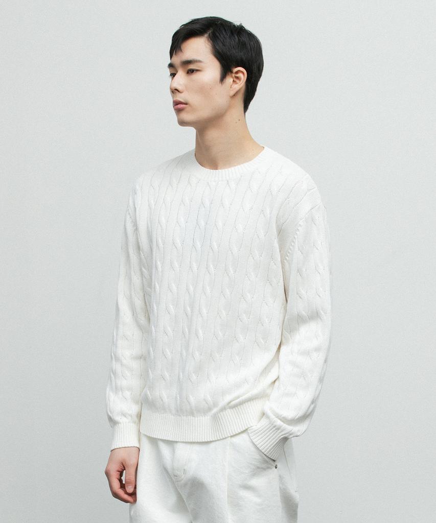 BLANKROOM Cable Knit_White