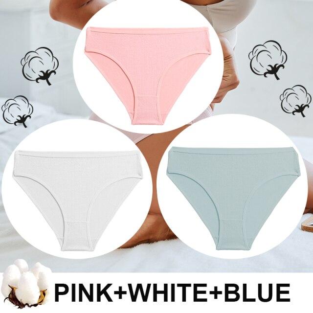 FINETOO 3PCS/Set Cotton Women Panties Lingerie Briefs S-XL Sexy Ladies Intimates Underwear For Woman Female Pantys Underpants