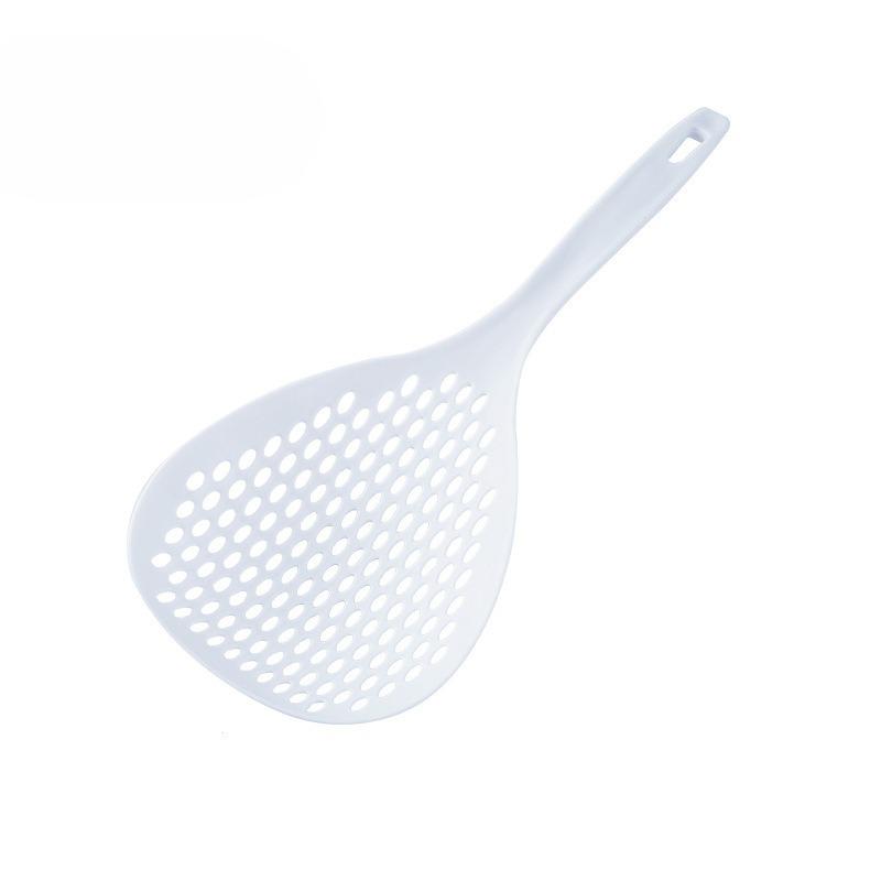 

Extended Handle Large Strainer, Plastic Water Filter, Kitchen Water Draining, High-temperature Resistant, Dumpling and Noodle Scooping Spoon белый