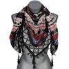 Large Folk Scarf Fringes Fashionable Folk Pattern Silk Scarf