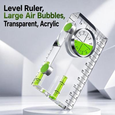 1 Stück Transparenter Wasserwaage Magnetischer Winkelmesswerkzeug Mini-Wasserwaage Lineal Mehrzweck