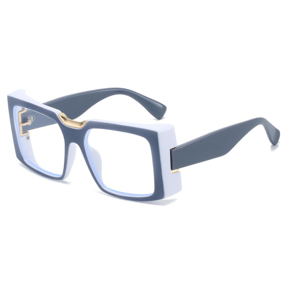 

New Color Splicing Square Anti Blue Light Glasses Ins Advanced Simple Anti Mobile Phone Computer Radiation Unisex Punk Glasses as picture