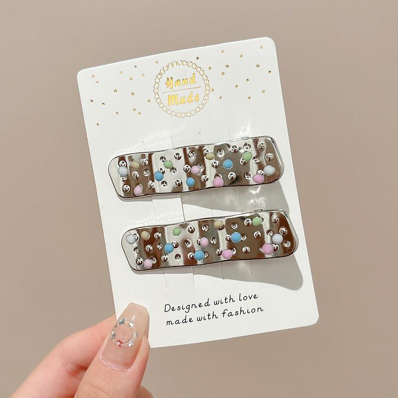 Zhao Lusi Polka Dot Metal Duckbill Hair Clip - Cute Women's Side Bangs Headdress Hairpin