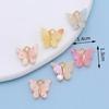 10Pcs Gold Plated Acrylic Butterfly Charm Pendant Jewelry Making Earrings Bracelet Necklace Diy Accessories Craft