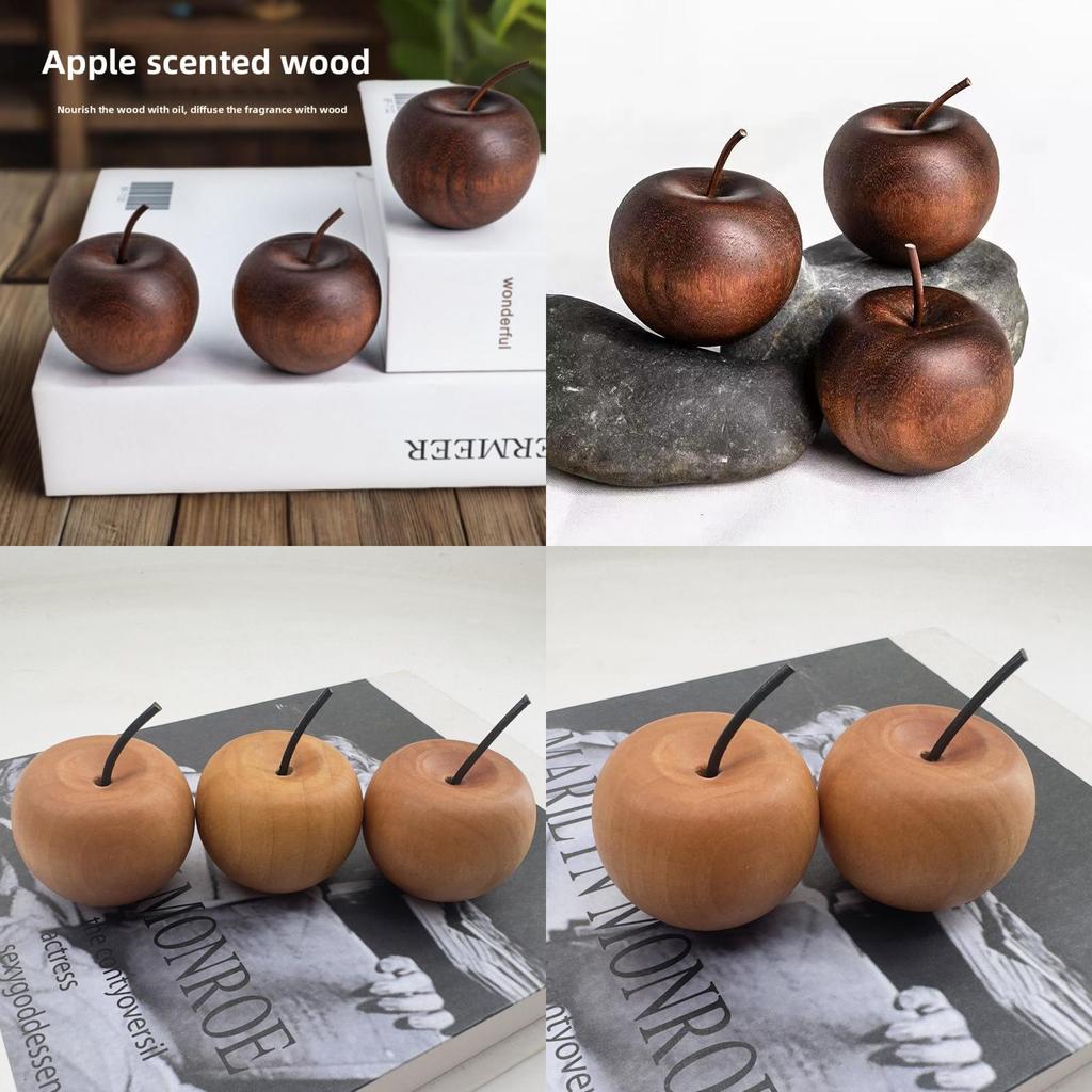 Wooden Apple Aromatherapy Car Diffuser With Incense Holder For Office And Home Decor