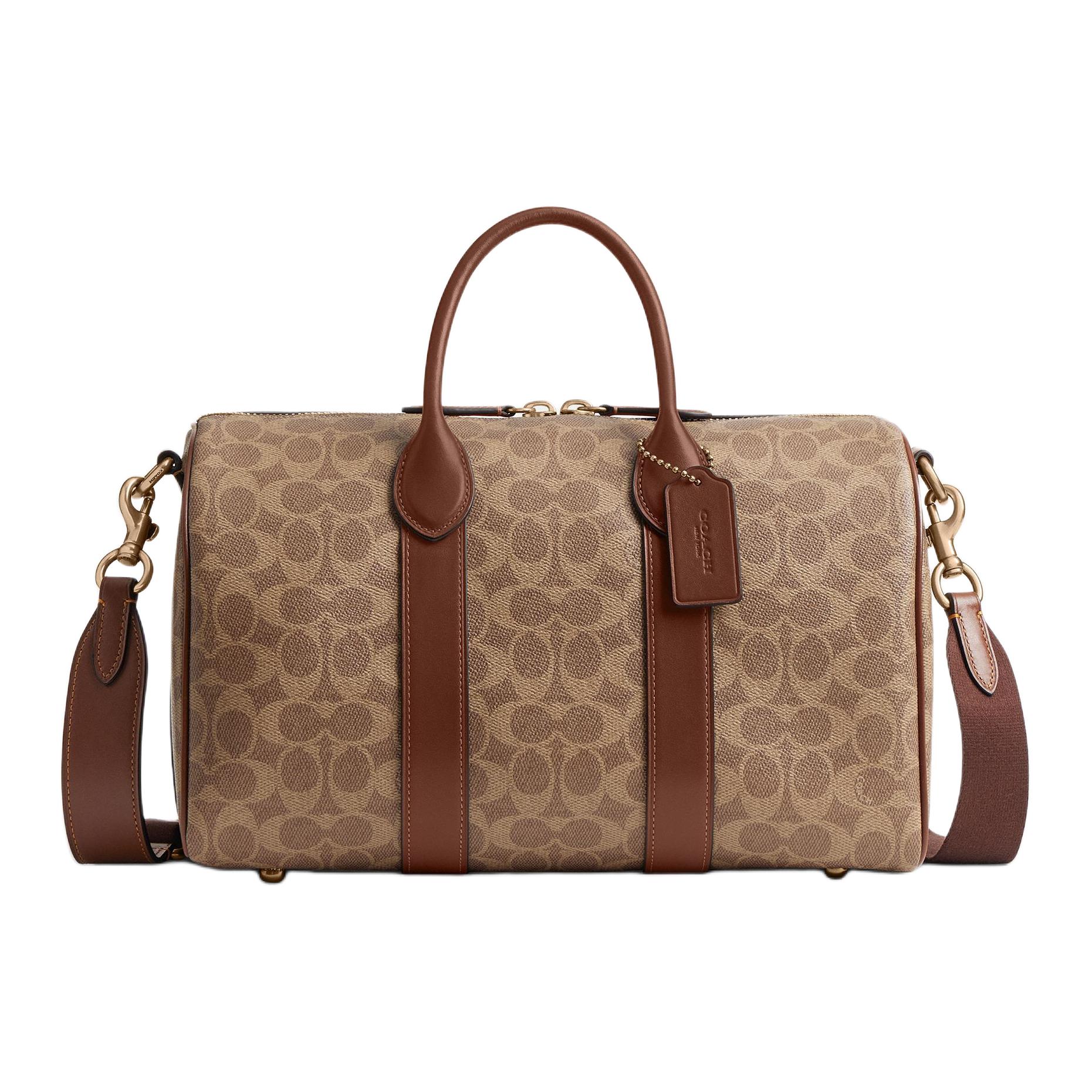 

Coach Compass 35 Bowling Bag Women Handbags Gold Brown CCD92-XJ3 Basic Set (Bag+Dust Bag)