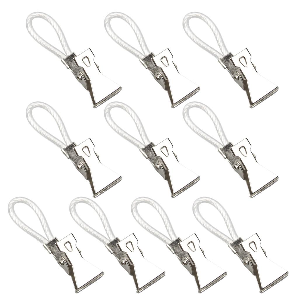 10 Stück Robuste Metallmaterialien Handtuchklemme mit Aufhängeschlaufe Tragbar für Küche Bad und Haushalt Täglichen Gebrauch